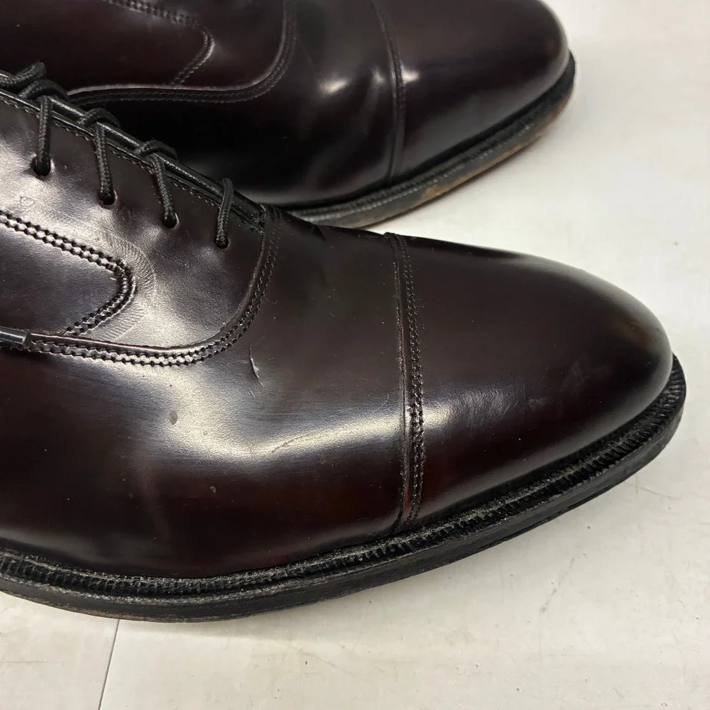 Johnston & Murphy Melton Cap Toe Oxford Men's Size 10.5 3E Bordeaux Dress Shoes